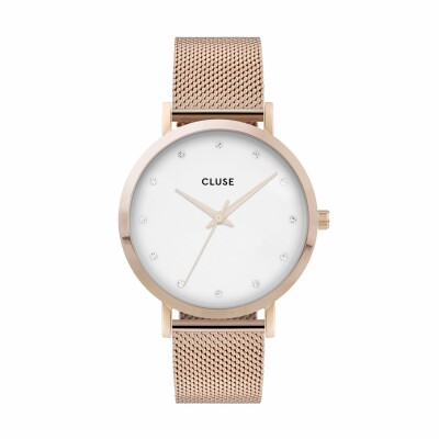 Montre Cluse Pavane Mesh, Rose Gold, White/Rose Gold