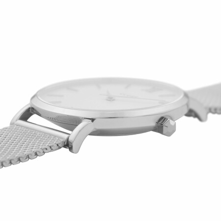 Montre Cluse Minuit Mesh, Silver, White/Silver