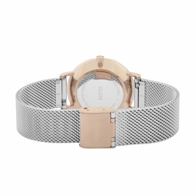 Montre Cluse Minuit Mesh, Rose Gold, Silver/Silver