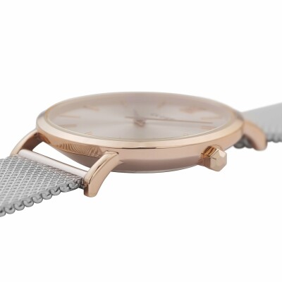 Montre Cluse Minuit Mesh, Rose Gold, Silver/Silver