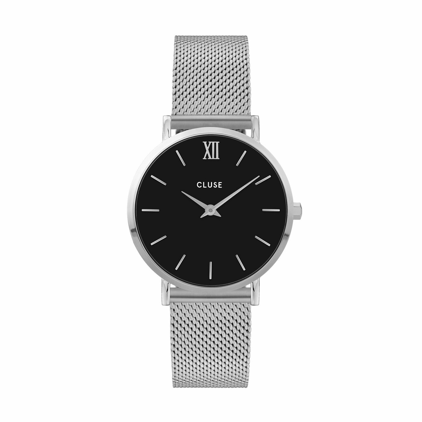 Montre Cluse Minuit Mesh, Silver, Black/Silver