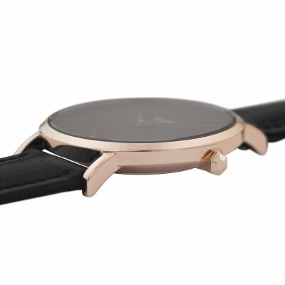 Montre Cluse Minuit Leather, Rose Gold, Black/Black