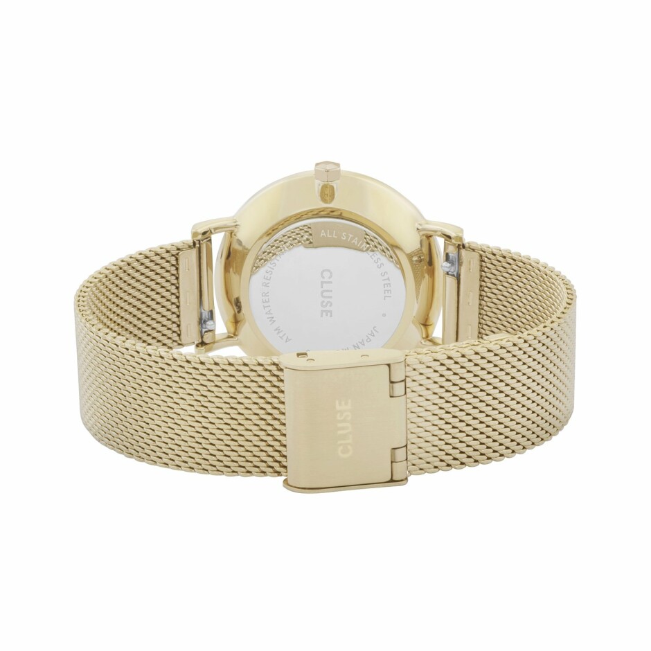 Montre Cluse Minuit Mesh, Gold, Black/Gold