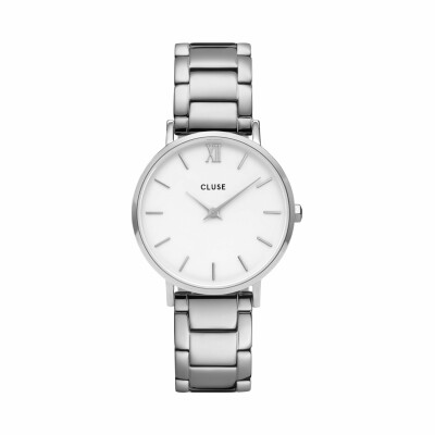 Montre Cluse Minuit 3-Link Silver White/Silver