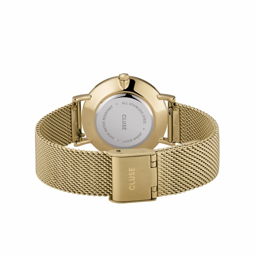 Montre Cluse Minuit Mesh, Gold, Stone Green/Gold