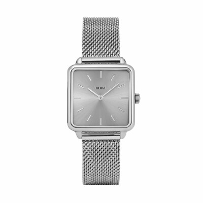 Montre Cluse La Tétragone Mesh, Silver, Soft Silver/Silver