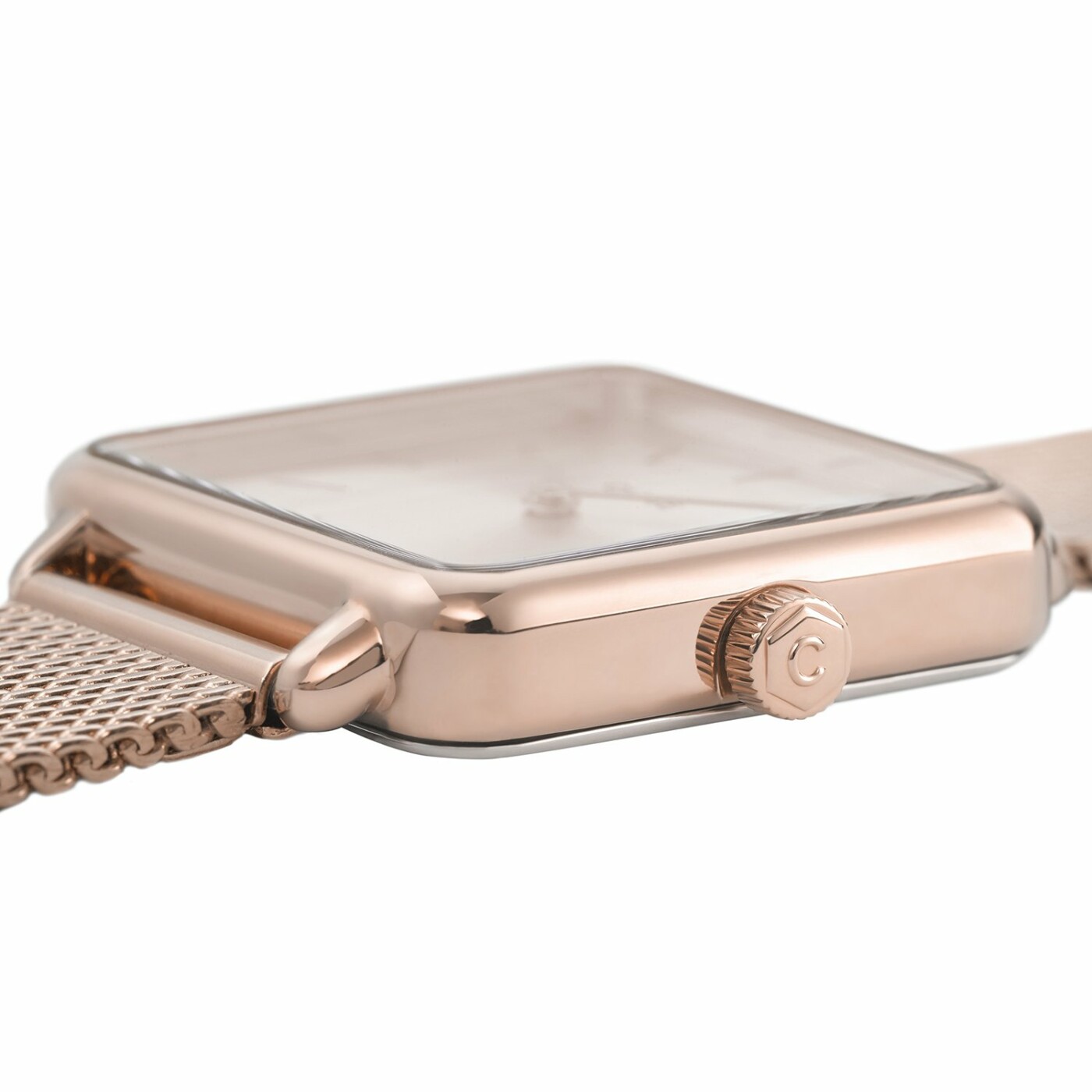 Montre Cluse La Tétragone Mesh, Rose Gold, Soft Rose Gold/Rose Gold