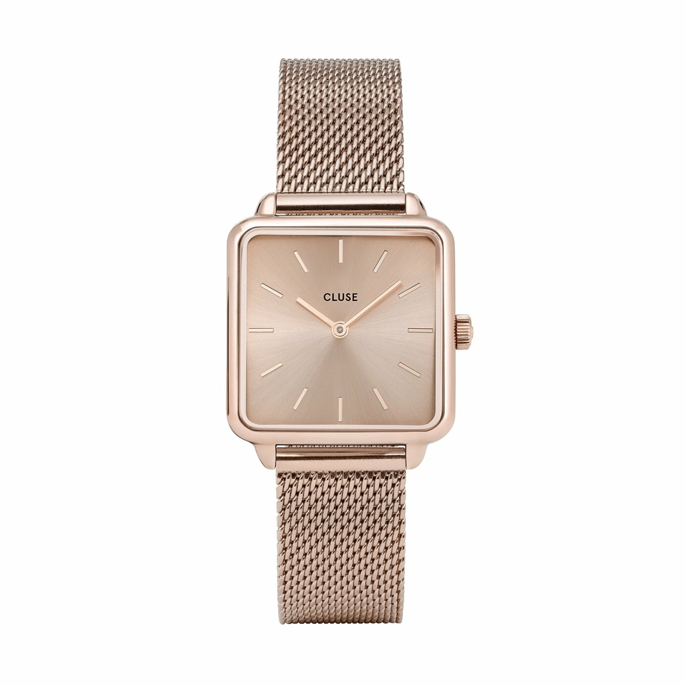 Montre Cluse La Tétragone Mesh, Rose Gold, Soft Rose Gold/Rose Gold