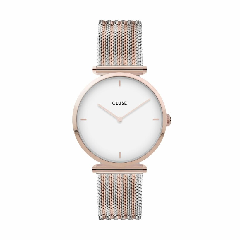 Montre Cluse Triomphe Mesh, Rose Gold, White/Silver/ Rose Gold