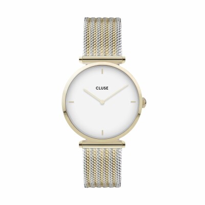 Montre Cluse Triomphe Mesh, Gold, White/Silver/ Gold