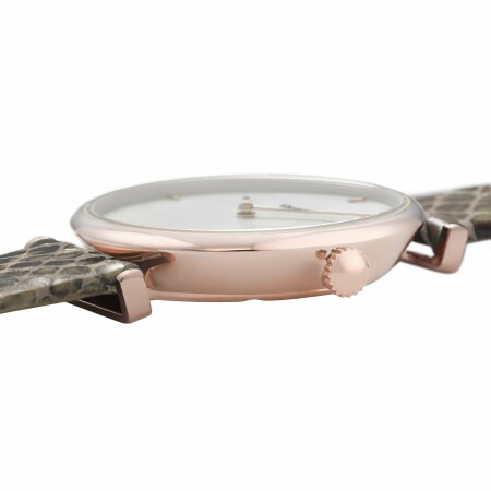 Montre Cluse Triomphe Leather, Rose Gold, White Pearl/Soft Almond Python