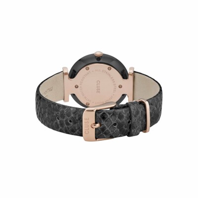 Montre Cluse Triomphe Leather Black, Black Pearl/Black Python