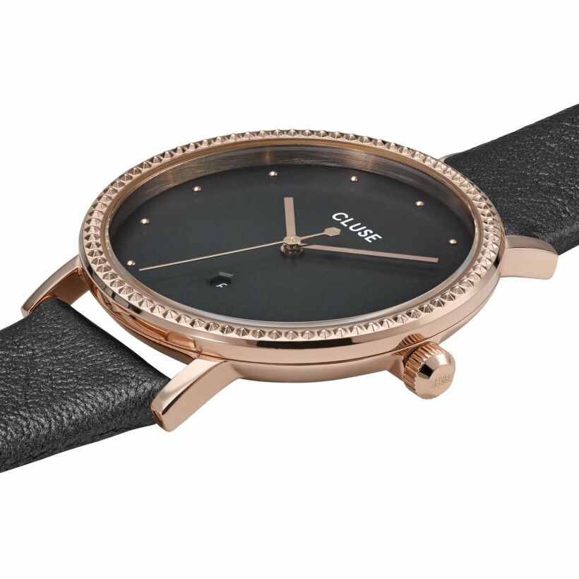 Montre Cluse Le Couronnement Leather Rose Gold Dark Grey/Dark Grey