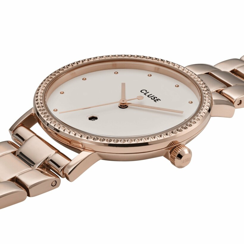 Montre Cluse Le Couronnement 3-Link Rose Gold Winter white/Rose Gold