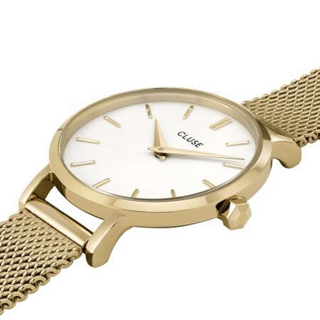 Montre Cluse Boho Chic Petite Mesh, Gold, White/Gold