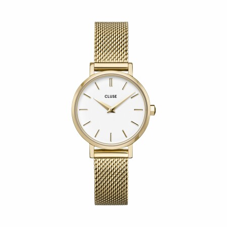 Montre Cluse Boho Chic Petite Mesh, Gold, White/Gold