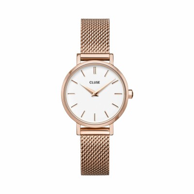 Montre Cluse Boho Chic Petite Mesh, Rose Gold, White/Rose Gold