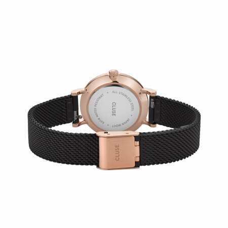 Montre Cluse Boho Chic Petite Mesh, Rose Gold, Black/Black