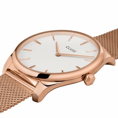 Montre Cluse Féroce Mesh, Rose Gold, White/Rose Gold