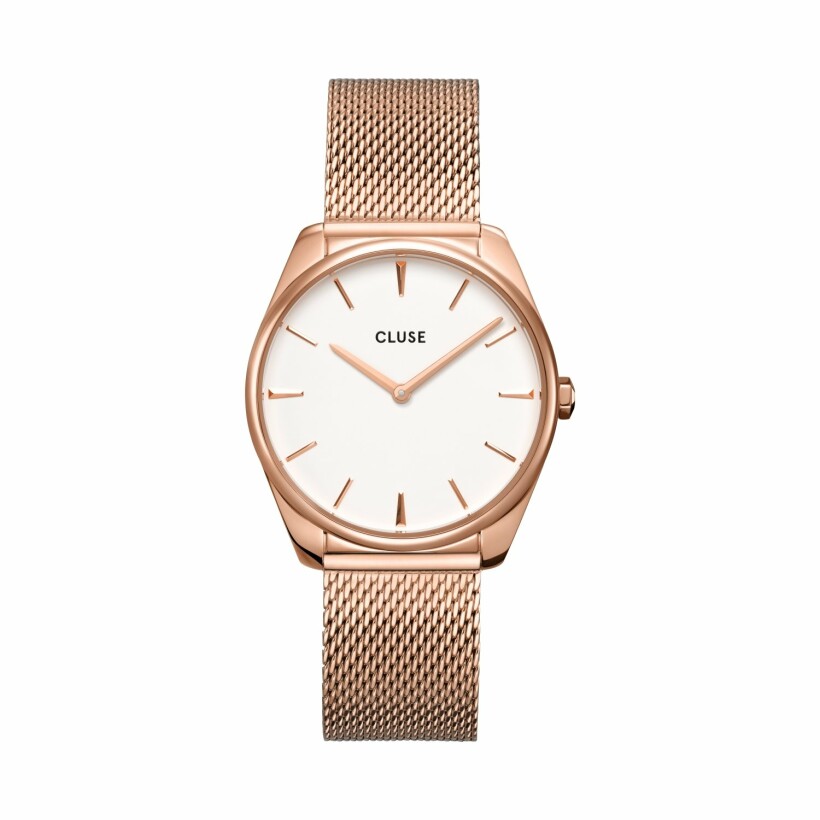 Montre Cluse Féroce Mesh, Rose Gold, White/Rose Gold