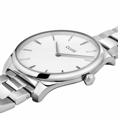 Montre Cluse Féroce 3-Link, Silver, White/Silver