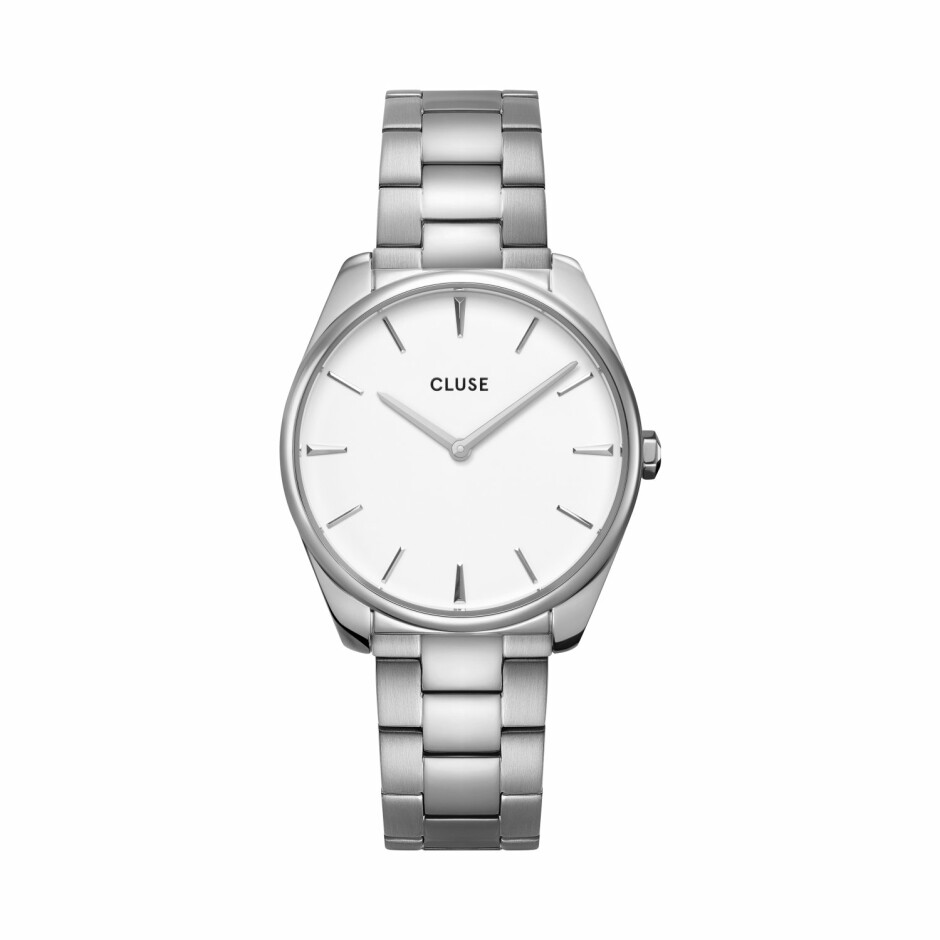 Montre Cluse Féroce 3-Link, Silver, White/Silver