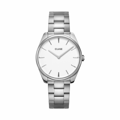 Montre Cluse Féroce 3-Link, Silver, White/Silver