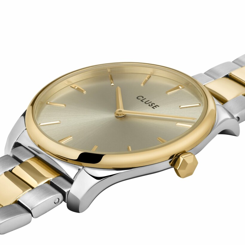 Montre Cluse Féroce 3-Link, Silver, Soft Gold/Silver/Gold