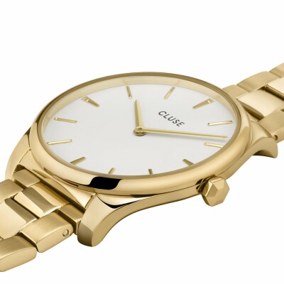 Montre Cluse Féroce 3-Link, Gold, White/Gold