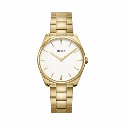 Montre Cluse Féroce 3-Link, Gold, White/Gold