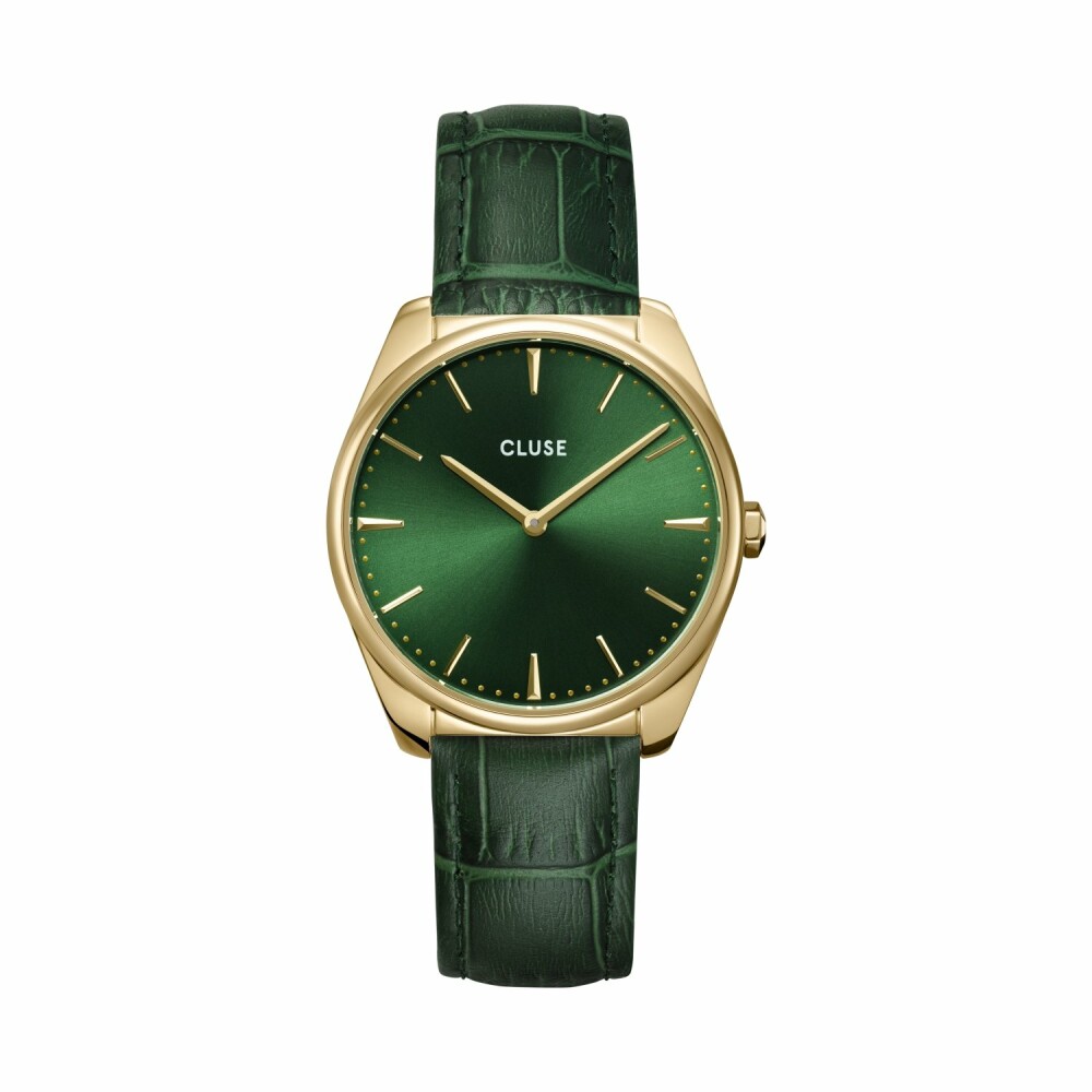 Montre Cluse Féroce Leather, Gold, Forest Green/Forest Green Croco