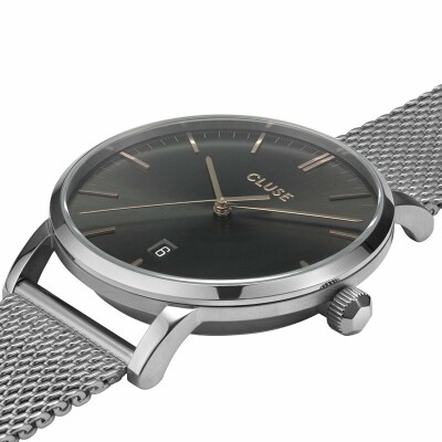 Montre Cluse Aravis Stainless steel Silver Dark Grey / Silver