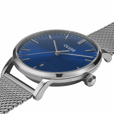 Montre Cluse Aravis Stainless steel Silver Dark Blue / Silver