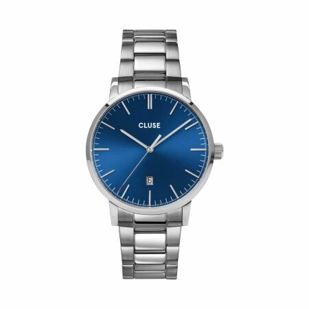 Montre Cluse Aravis 3-Link, Silver, Dark Blue/Silver