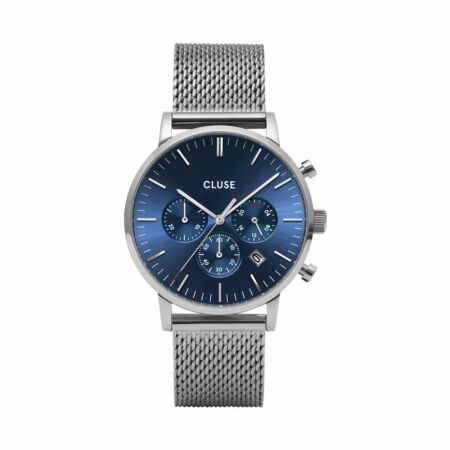 Montre Cluse Aravis Chrono Stainless steel Silver Dark Blue / Silver