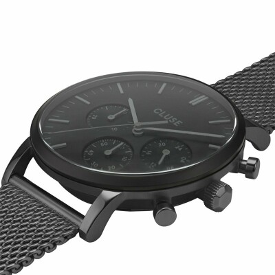 Montre Cluse Aravis Chrono Stainless steel Black Black / Black