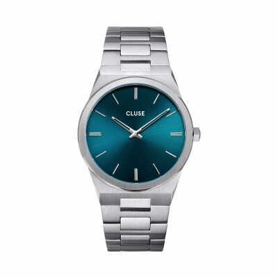 Montre Cluse Vigoureux 40 H-Link, Silver, Petrol Blue/Silver