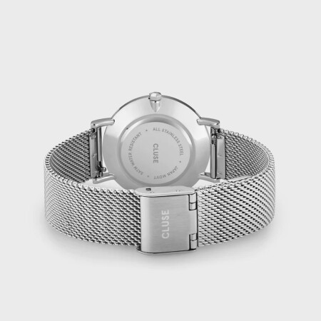 Montre Cluse Minuit Mesh Crystals, Grey, Silver