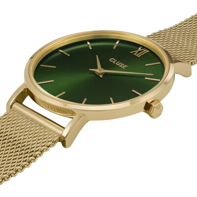 Montre Cluse Minuit Mesh, Green, Gold Colour