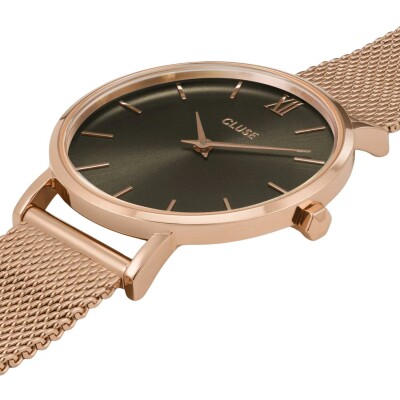 Montre Cluse Minuit Mesh, Grey, Rose Gold Colour