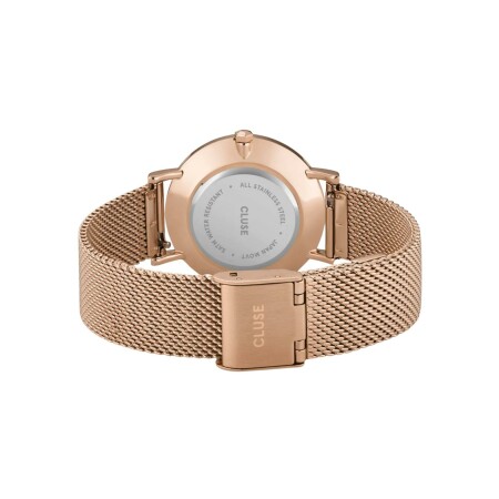 Montre Cluse Minuit Mesh, Grey, Rose Gold Colour