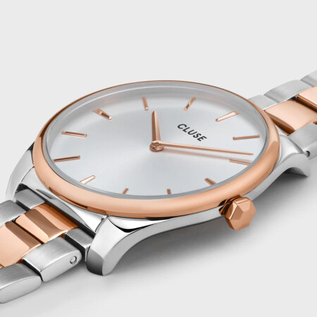 Montre Cluse Féroce Petite Steel, White, Rose Gold/Silver