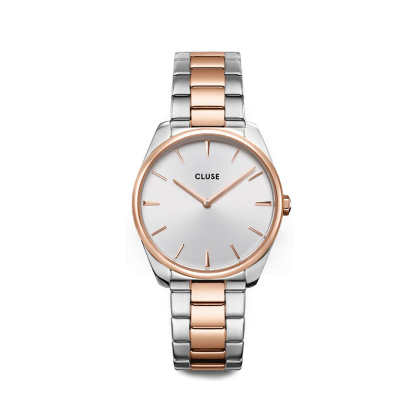 Montre Cluse Féroce Petite Steel, White, Rose Gold/Silver
