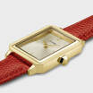 Montre Cluse Fluette Leather Coral Lizard, Gold