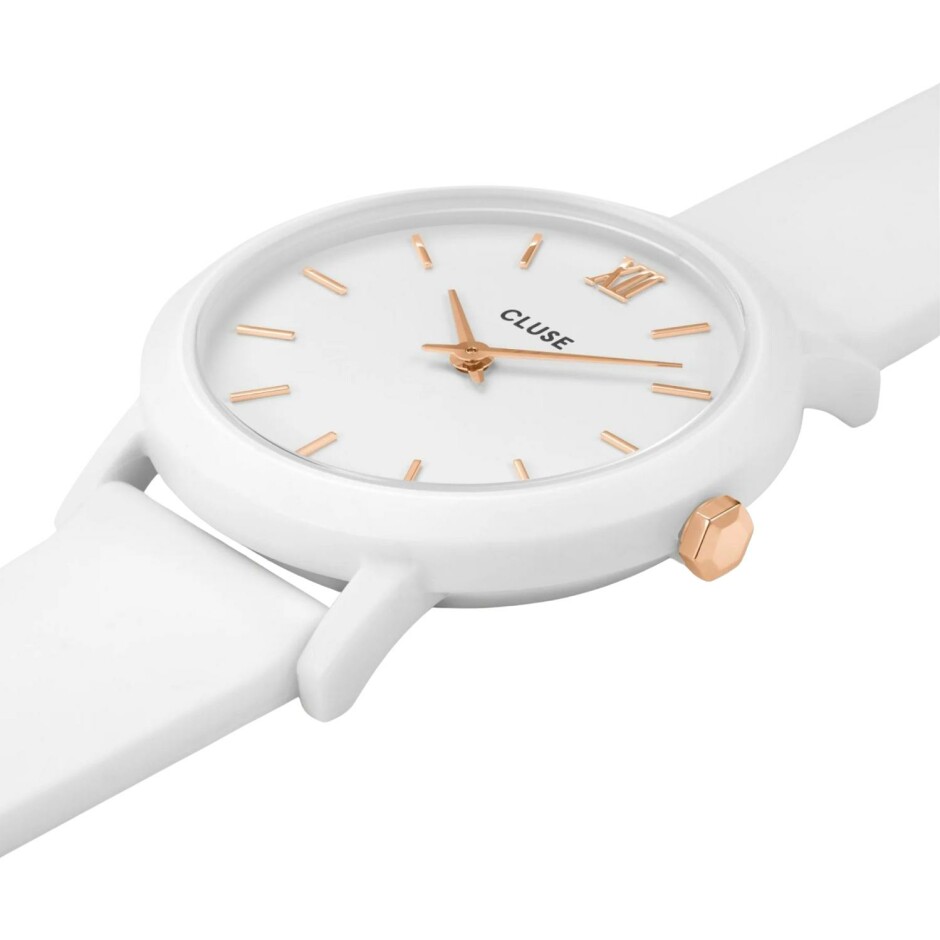 Montre Cluse Minuit Nylon White, Rose Gold Colour