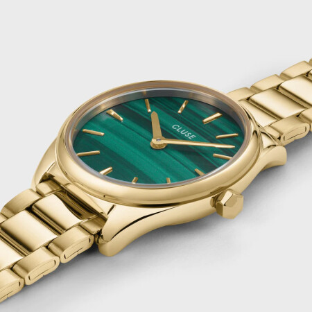 Montre Cluse Féroce Mini Steel, Green, Gold