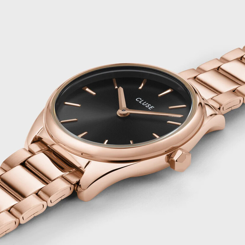 Montre Cluse Féroce Mini Steel, Black, Rose Gold