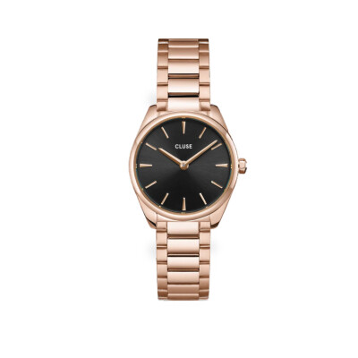 Montre Cluse Féroce Mini Steel, Black, Rose Gold