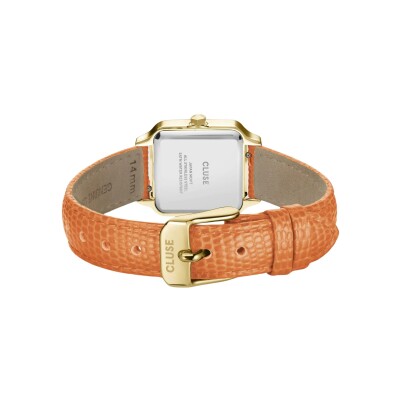 Montre Cluse Gracieuse Petite Leather, Apricot Lizard, Gold Colour