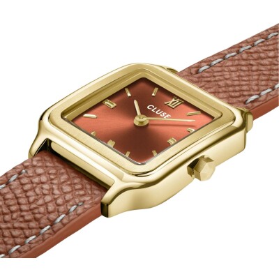 Montre Cluse Gracieuse Petite Double Leather, Nutshell, Gold Colour